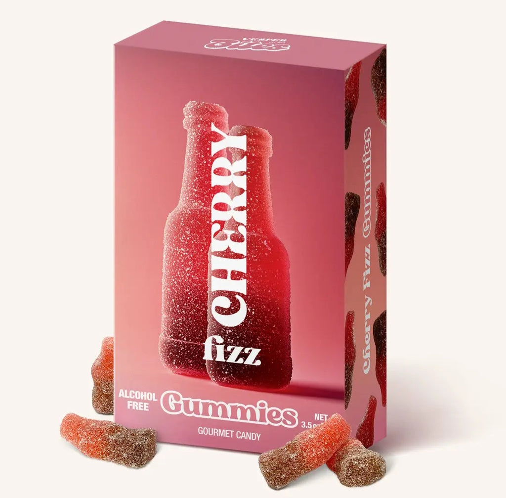 Cherry Fizz Gummies, Chewy Candies, All natural