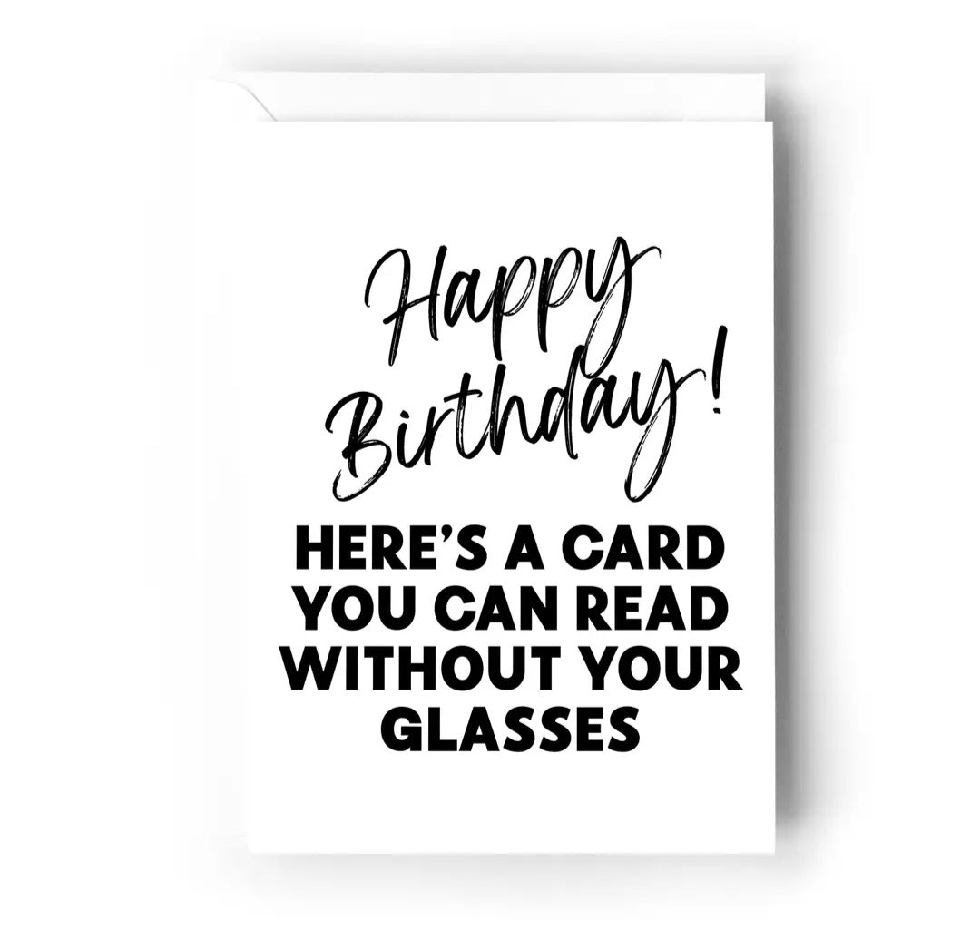 A card you can read without your glasses card